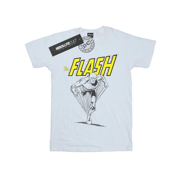DC Comics Dam/Tjej The Flash Mono Action Pose Boyfriend T-shirt i bomull
