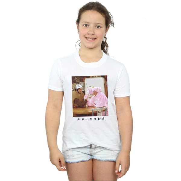 Friends T-shirt i bomull med armbrytning från Ross och Chandler för flickor