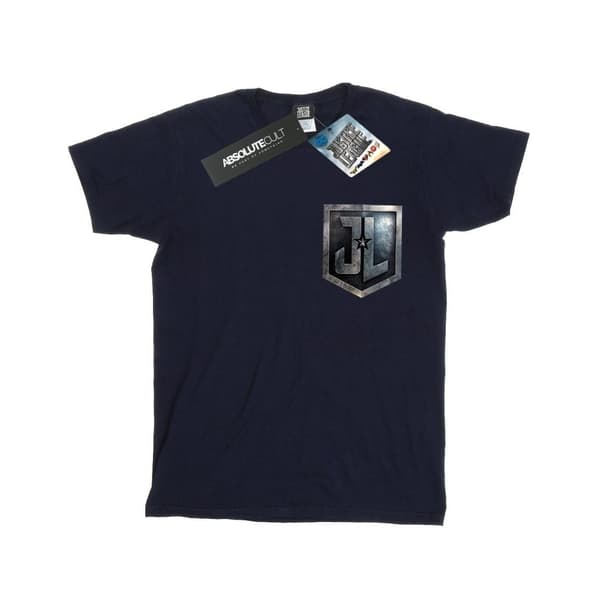 DC Comics Pojkar Justice League Movie Shield Faux T-shirt med fickficka