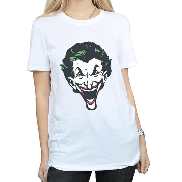 DC Comics Womens/Ladies The Joker Big Face Cotton Boyfriend T-Shirt