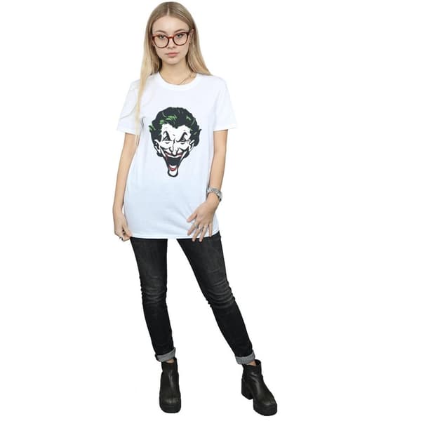 DC Comics Womens/Ladies The Joker Big Face Cotton Boyfriend T-Shirt
