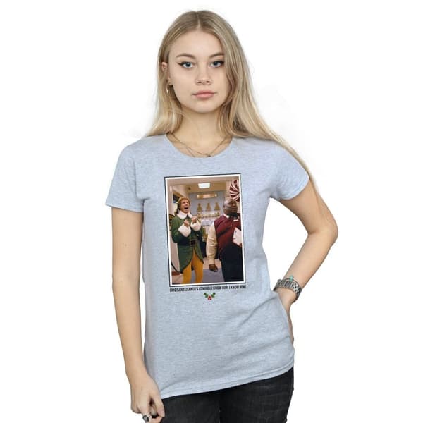 Elf Dam/Tjej OMG Santa Foto Bomulls-T-shirt