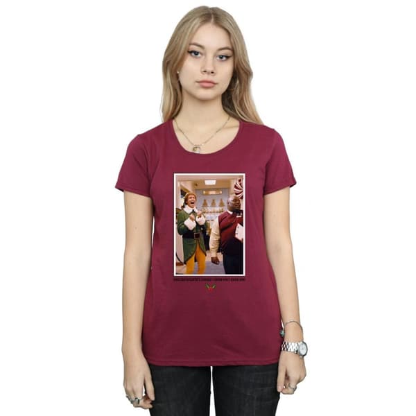 Elf Dam/Tjej OMG Santa Foto Bomulls-T-shirt