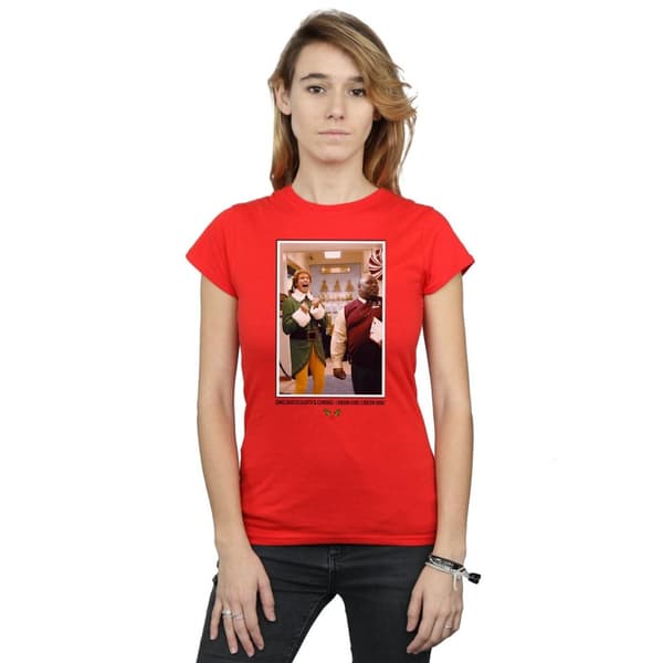 Elf Dam/Tjej OMG Santa Foto Bomulls-T-shirt