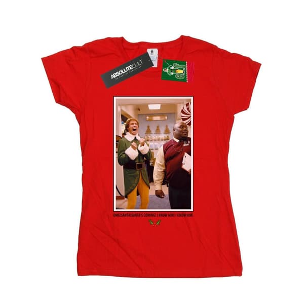 Elf Dam/Tjej OMG Santa Foto Bomulls-T-shirt