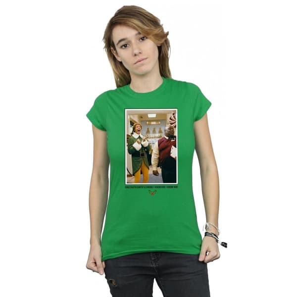 Elf Dam/Tjej OMG Santa Foto Bomulls-T-shirt