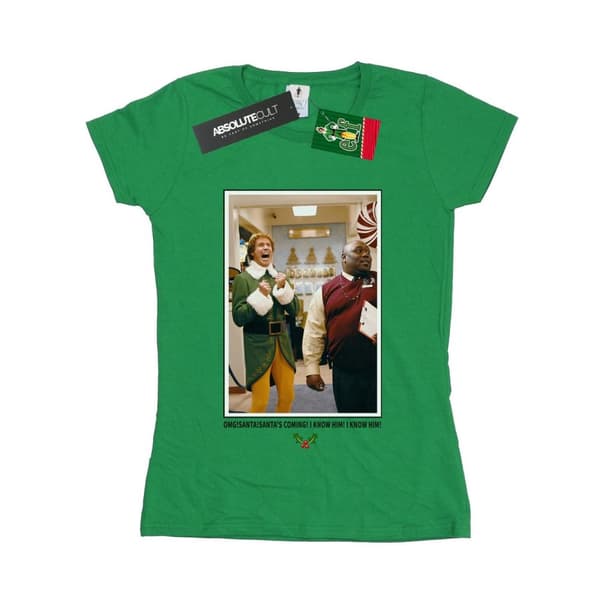 Elf Dam/Tjej OMG Santa Foto Bomulls-T-shirt