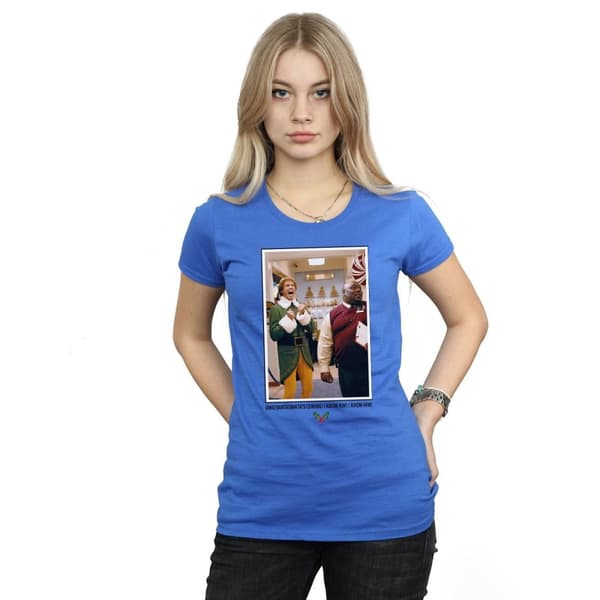 Elf Dam/Tjej OMG Santa Foto Bomulls-T-shirt