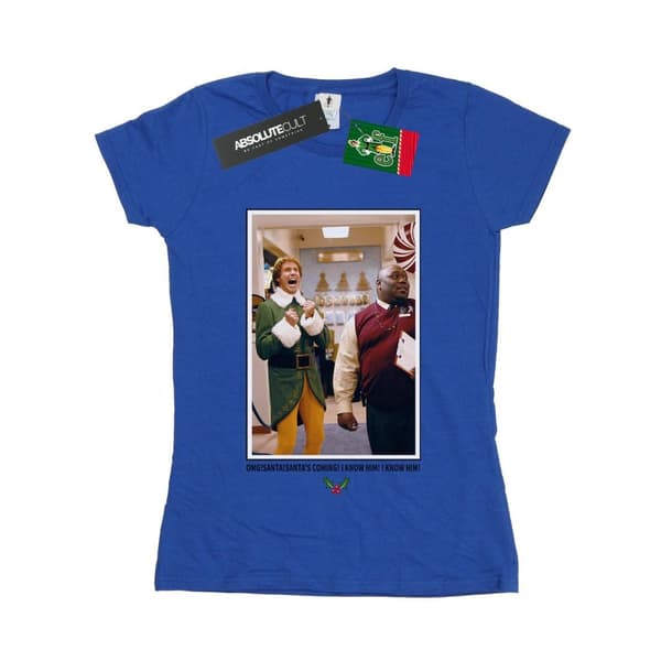 Elf Dam/Tjej OMG Santa Foto Bomulls-T-shirt