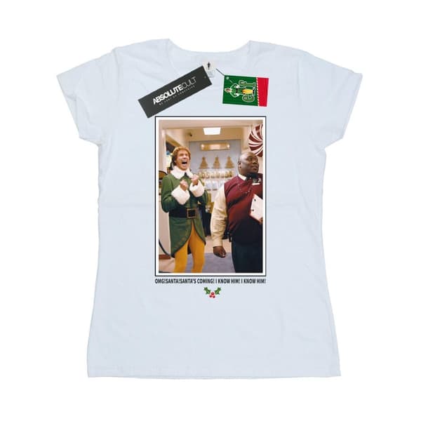 Elf Dam/Tjej OMG Santa Foto Bomulls-T-shirt