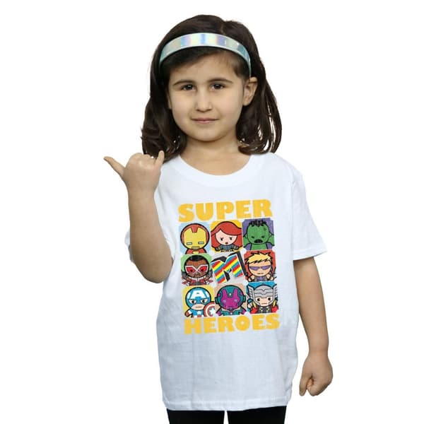 Marvel Kawaii Super Heroes T-shirt i bomull för flickor