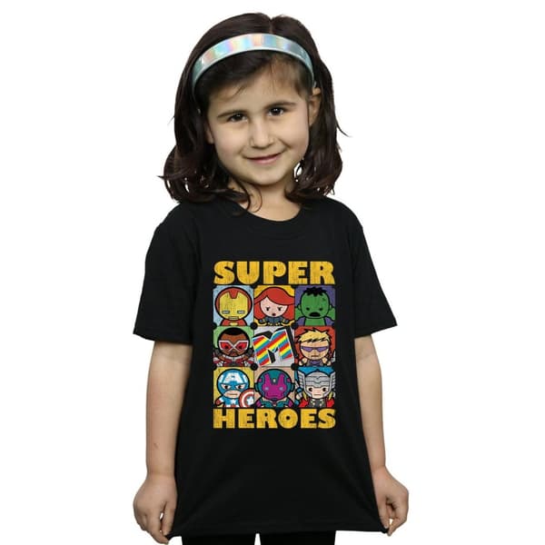 Marvel Kawaii Super Heroes T-shirt i bomull för flickor