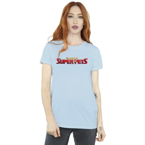 DC Comics Womens/Ladies DC Comics DC League Of Super-Pets Movie Logo Cotton Boyfriend T-Shirt