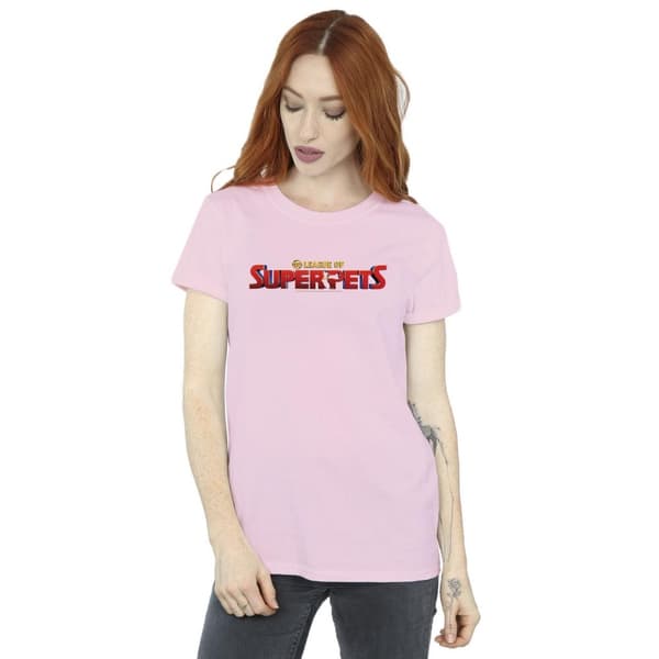 DC Comics Womens/Ladies DC Comics DC League Of Super-Pets Movie Logo Cotton Boyfriend T-Shirt