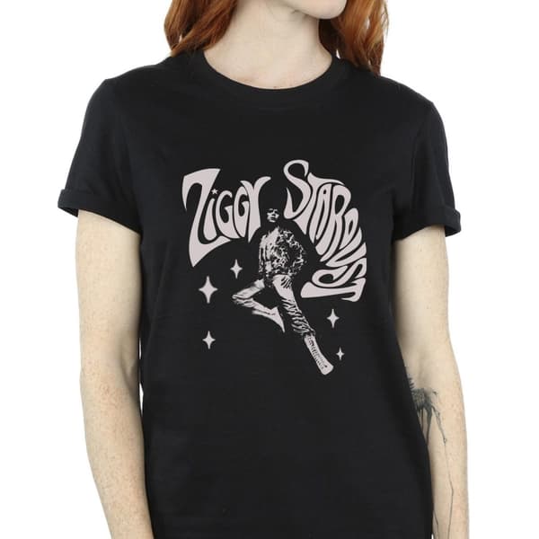 David Bowie Womens/Ladies Ziggy Pose Cotton Boyfriend T-Shirt