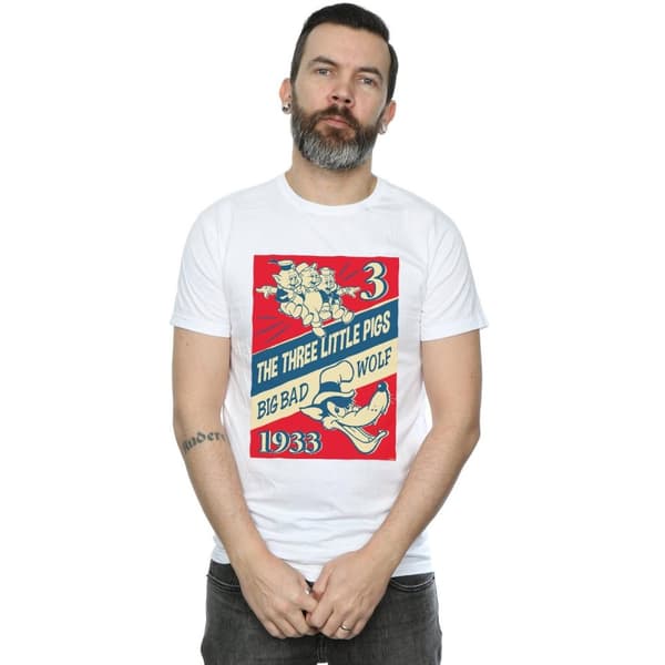 Disney Herr T-shirt med tre små grisar och den stora stygga vargen