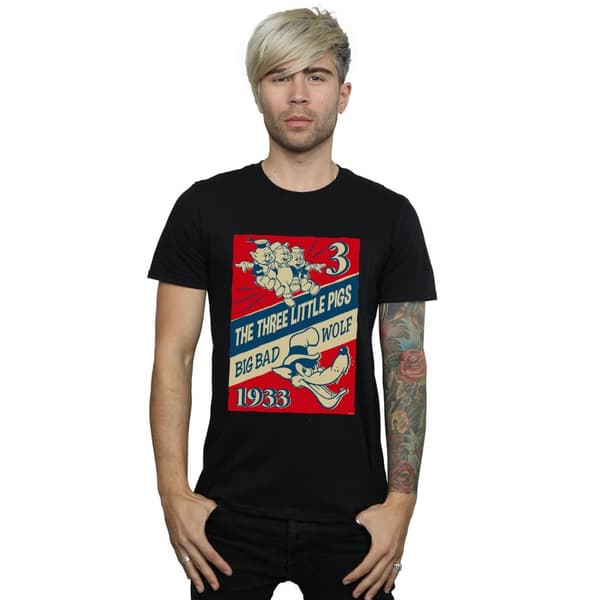 Disney Herr T-shirt med tre små grisar och den stora stygga vargen
