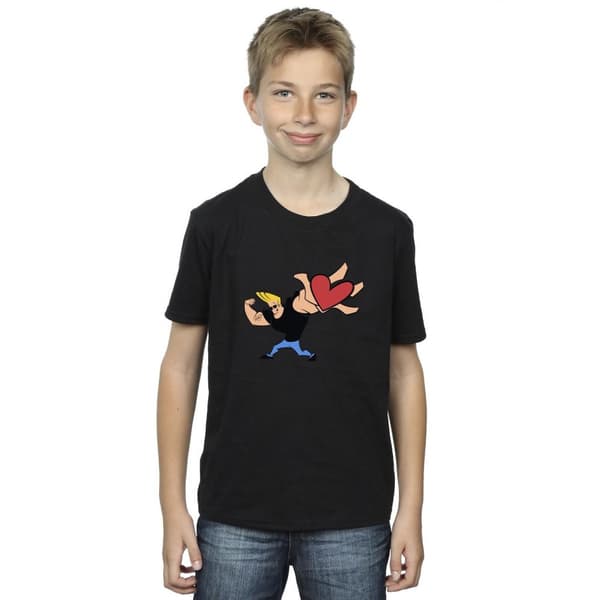 Johnny Bravo T-shirt med hjärta och present för pojkar