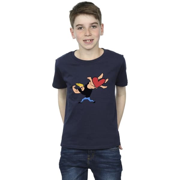 Johnny Bravo T-shirt med hjärta och present för pojkar