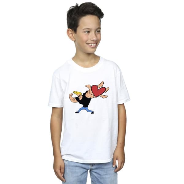 Johnny Bravo T-shirt med hjärta och present för pojkar