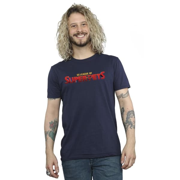 DC Comics Mens DC Comics DC League Of Super-Pets Movie Logo T-Shirt