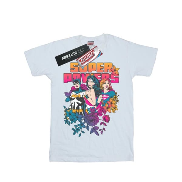 DC Comics Super Powers - T-shirt i bomull med neonblommor för flickor