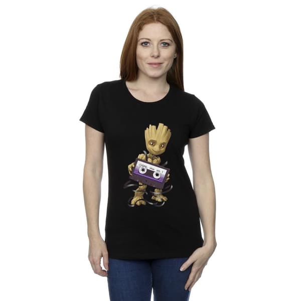 Marvel Dam/Tjej Guardians Of The Galaxy Groot Cosmic Tape Bomulls-T-shirt