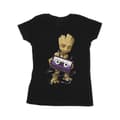 Miniatyrbild 1 av 3: Marvel Dam/Tjej Guardians Of The Galaxy Groot Cosmic Tape Bomulls-T-shirt
