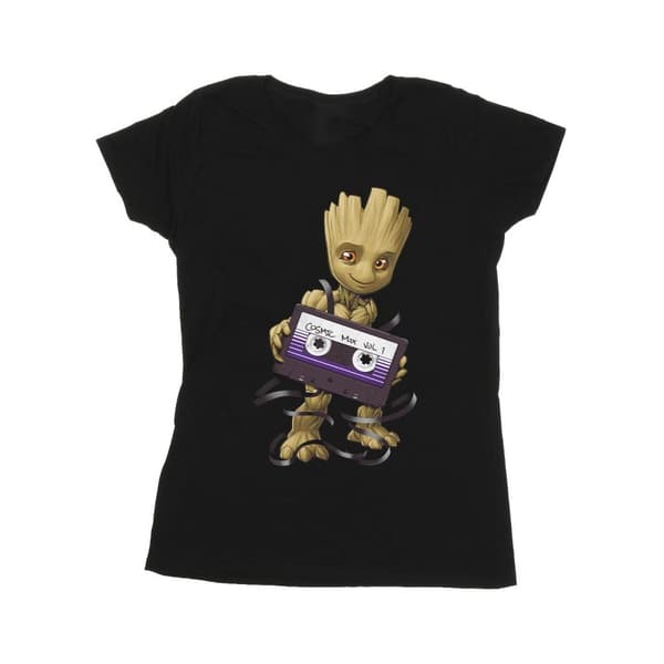 Marvel Womens/Ladies Guardians Of The Galaxy Groot Cosmic Tape Cotton T-Shirt