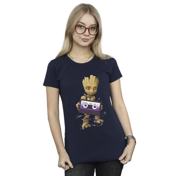 Marvel Womens/Ladies Guardians Of The Galaxy Groot Cosmic Tape Cotton T-Shirt