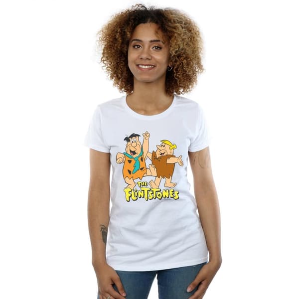 The Flintstones Womens/Ladies Fred And Barney Cotton T-Shirt