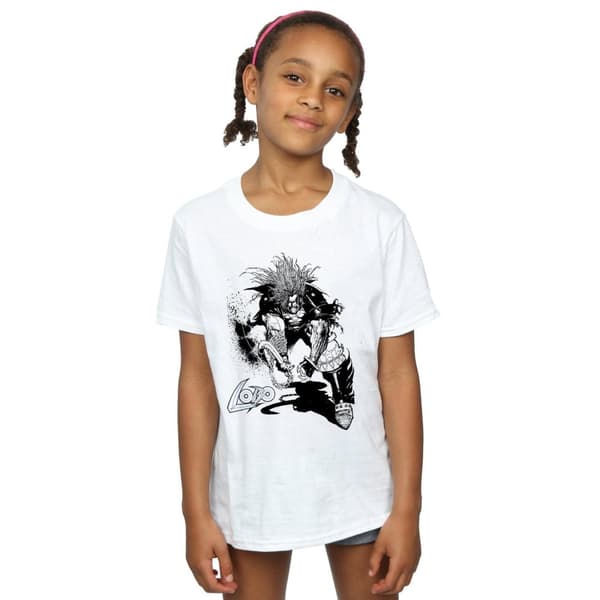 DC Comics T-shirt i bomull med Lobo-skiss för flickor