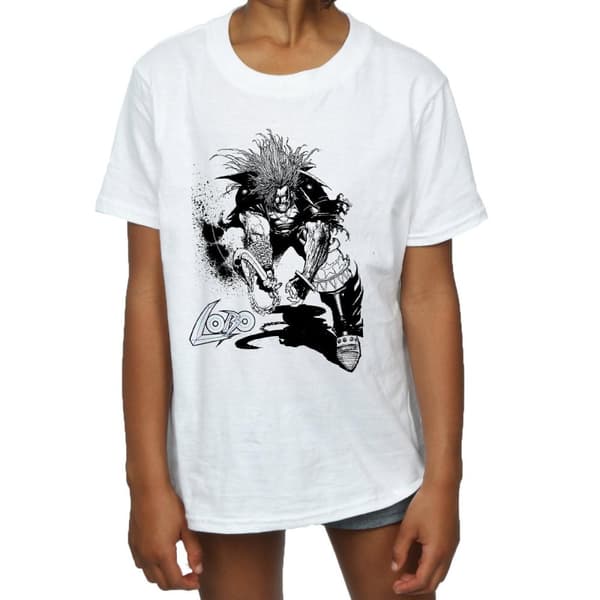DC Comics T-shirt i bomull med Lobo-skiss för flickor