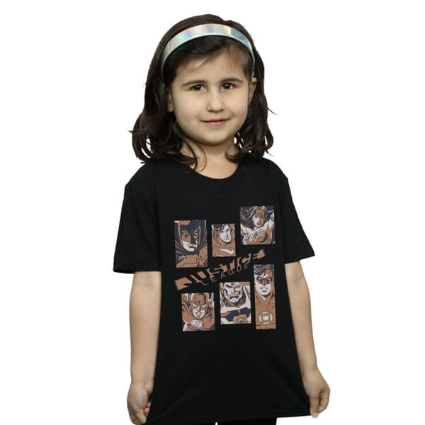 DC Comics Justice League Rectangles T-shirt i bomull för flickor