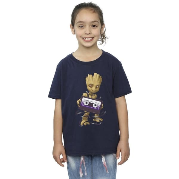 Marvel Girls Guardians Of The Galaxy Groot Cosmic Tape Cotton T-Shirt