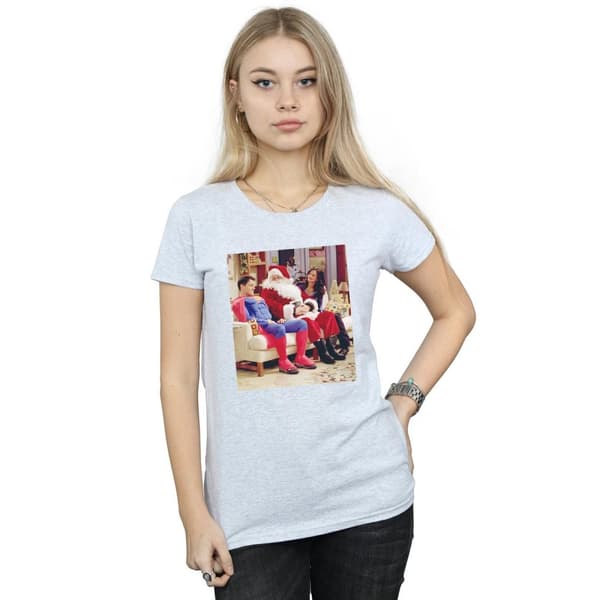 Friends Womens/Ladies Couch Santa Cotton T-Shirt