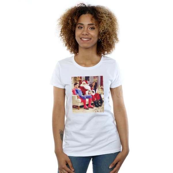Friends Womens/Ladies Couch Santa Cotton T-Shirt