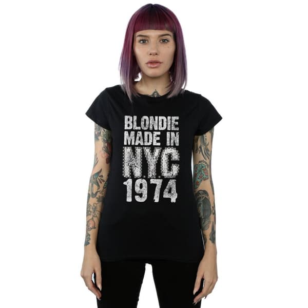Blondie Dam/Tjej Punk NYC T-shirt i bomull