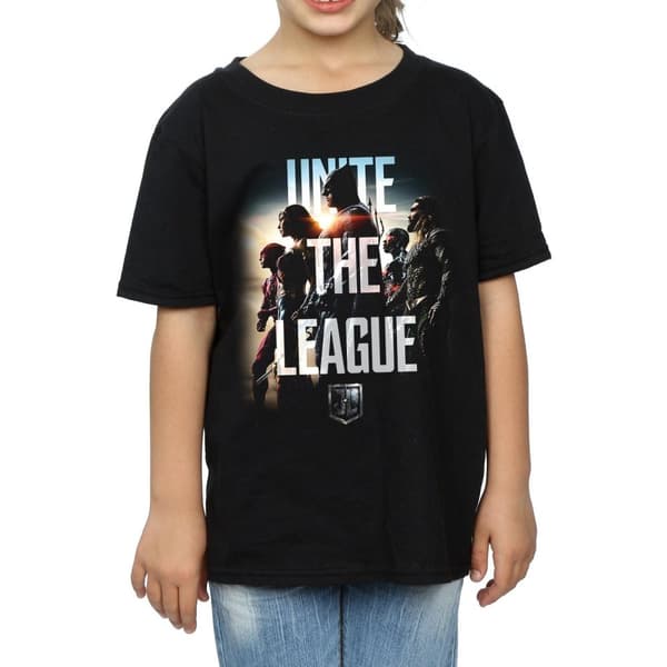 DC Comics T-shirt i bomull för flickor från Justice League-filmen Unite The League