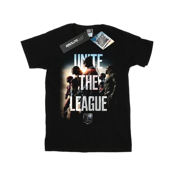 DC Comics T-shirt i bomull för flickor från Justice League-filmen Unite The League Black 9-11 Years