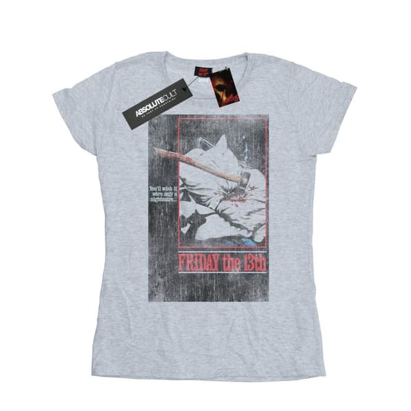 Friday 13th Womens/Ladies Distressed Axe Poster Cotton T-Shirt