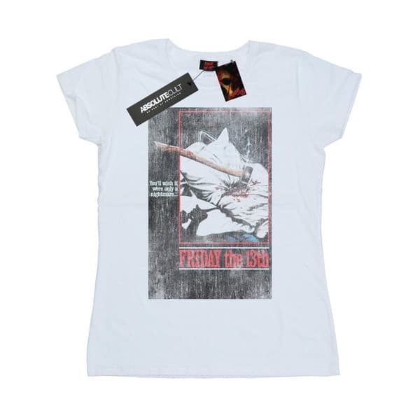 Friday 13th Womens/Ladies Distressed Axe Poster Cotton T-Shirt