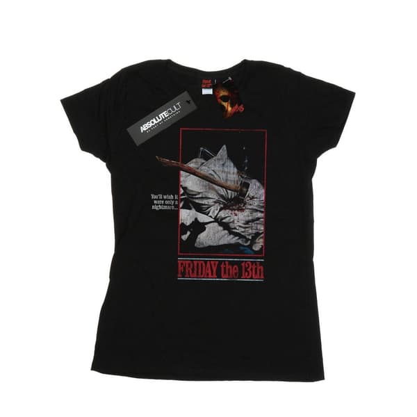 Friday 13th Womens/Ladies Distressed Axe Poster Cotton T-Shirt