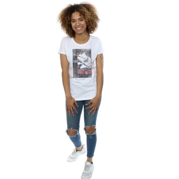 Friday 13th Womens/Ladies Distressed Axe Poster Cotton T-Shirt