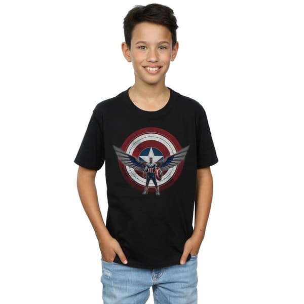 Marvel Boys Falcon And The Winter Soldier Captain America Shield Pose T-Shirt