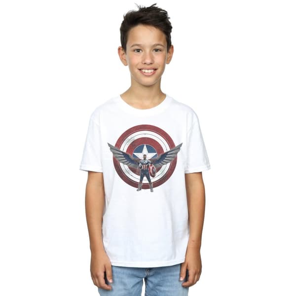 Marvel Boys Falcon And The Winter Soldier Captain America Shield Pose T-Shirt