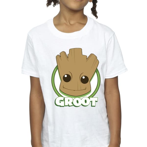 Guardians Of The Galaxy Girls Groot Badge Cotton T-Shirt