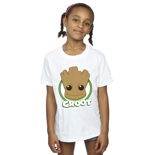 Guardians Of The Galaxy Girls Groot Badge Cotton T-Shirt