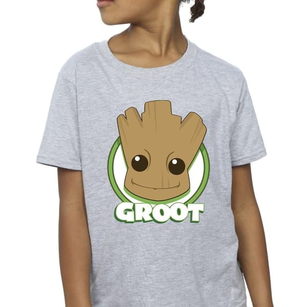 Guardians Of The Galaxy Girls Groot Badge Cotton T-Shirt