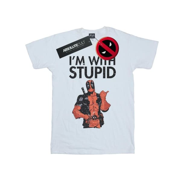 Marvel Dam/Tjej Deadpool I´m With Stupid - Pojkvänströja i bomull